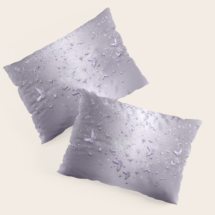 Purple Sparkle Butterflies Pillow Sham Gallery Image 1