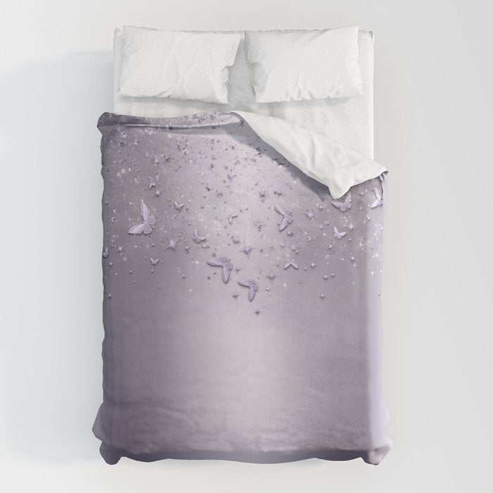 Purple Sparkle Butterflies Duvet Cover Gallery Image 6