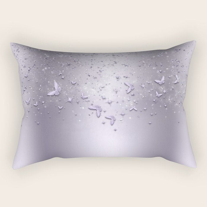 Purple Sparkle Butterflies Rectangular Pillow Gallery Image 1