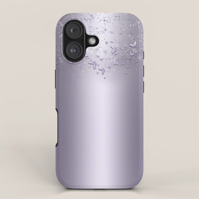 Purple Sparkle Butterflies iPhone Case Gallery Image 1