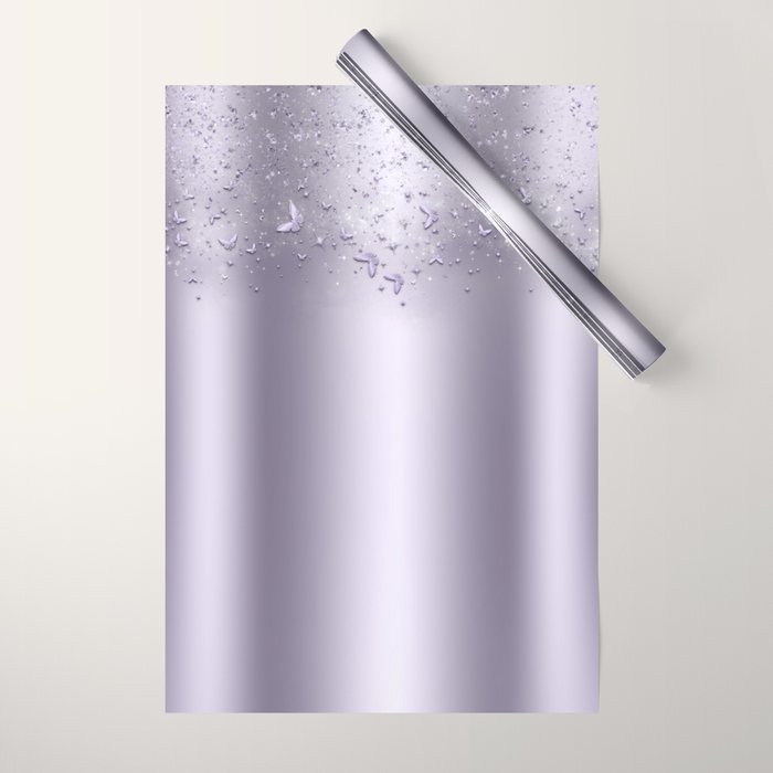 Purple Sparkle Butterflies Wrapping Paper Gallery Image 1