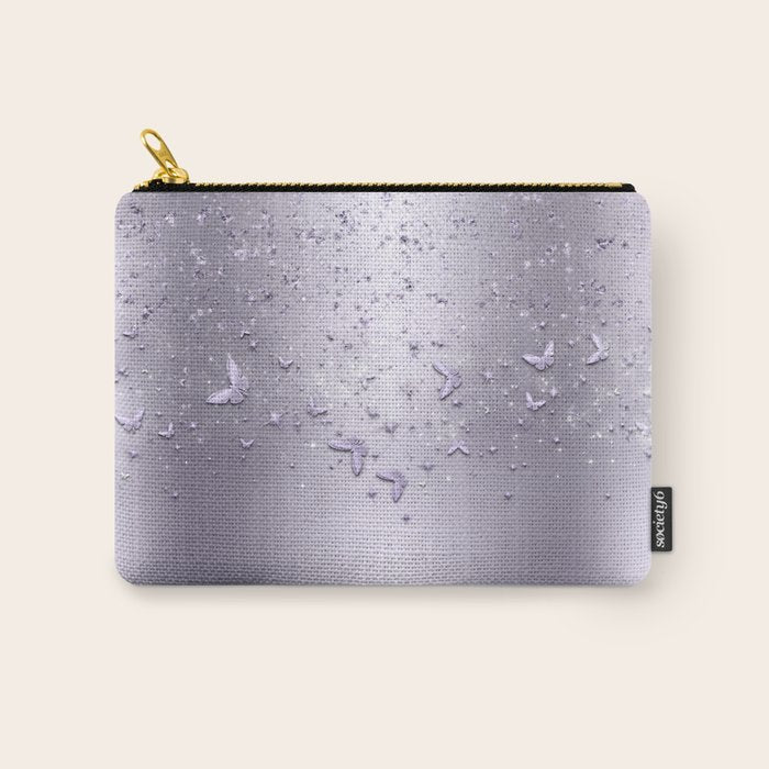 Purple Sparkle Butterflies Carry All Pouch Gallery Image 1