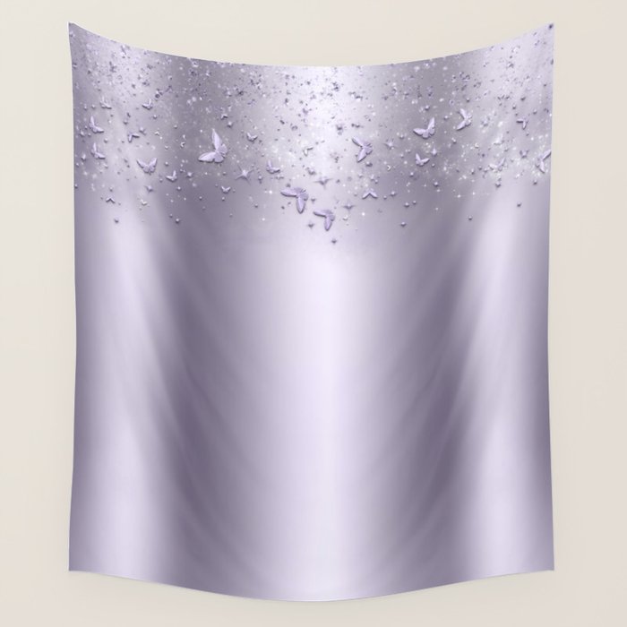 Purple Sparkle Butterflies Wall Tapestry Gallery Image 1