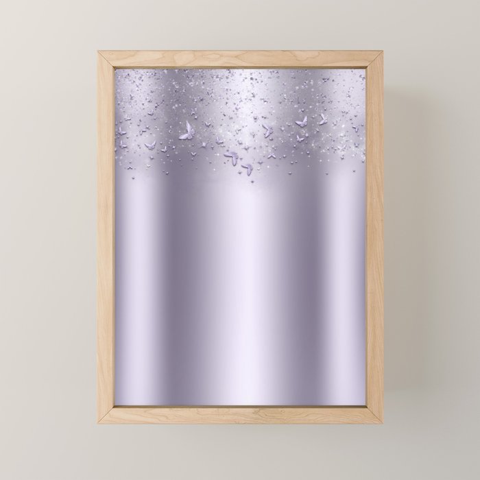 Purple Sparkle Butterflies Mini Art Print