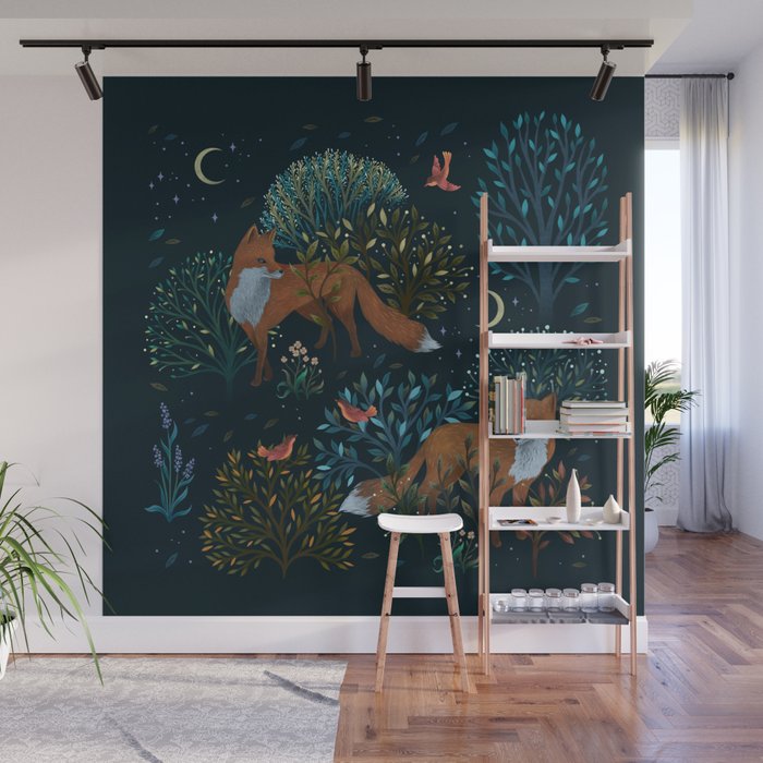 Forest Foxes Wall Mural Gallery Image 1