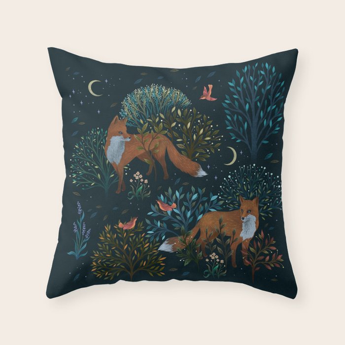 Forest Foxes Throw Pillow Gallery Image 6