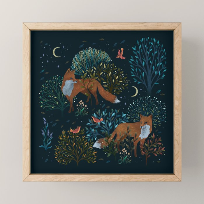 Forest Foxes Mini Art Print Gallery Image 1