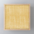 Rustic Abstract Stripes, Yellow and White Mini Art Print Gallery Image 1