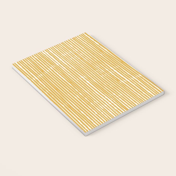 Rustic Abstract Stripes, Yellow and White Notebook Gallery Image 3