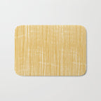 Rustic Abstract Stripes, Yellow and White Bath Mat Gallery Image 1