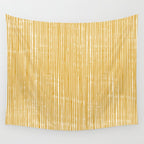 Rustic Abstract Stripes, Yellow and White Wall Tapestry Gallery Image 4