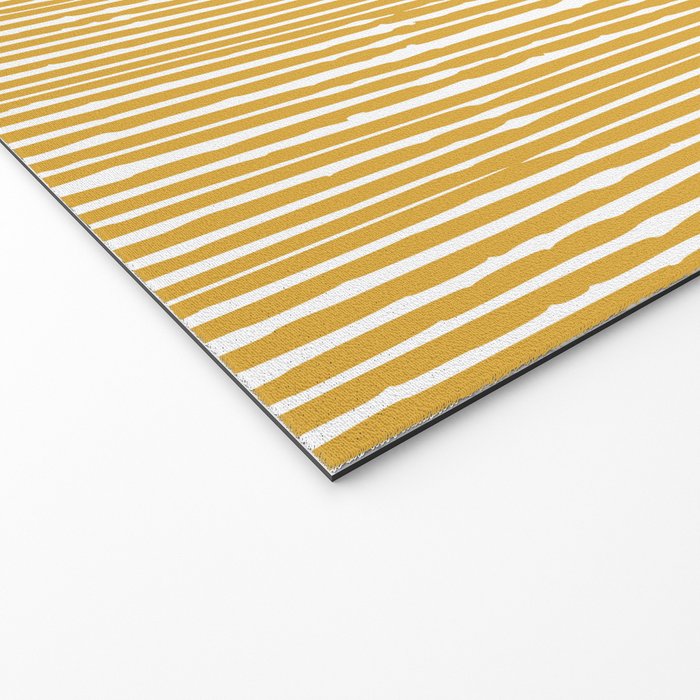 Rustic Abstract Stripes, Yellow and White Welcome Mat Gallery Image 2