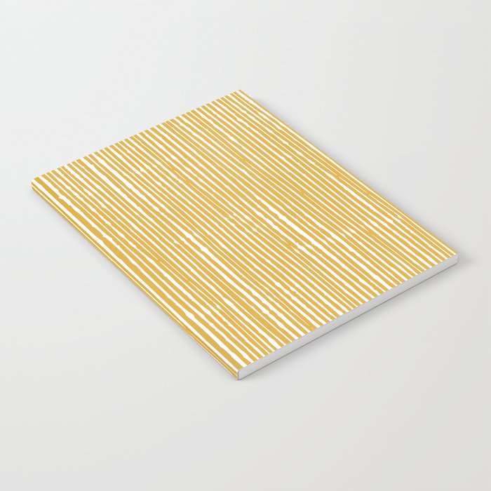 Rustic Abstract Stripes, Yellow and White Notebook Gallery Image 1