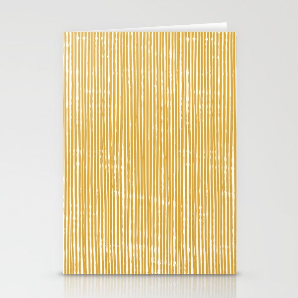 Rustic Abstract Stripes, Yellow and White Stationery Card Gallery Image 1