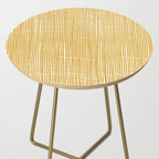 Rustic Abstract Stripes, Yellow and White Side Table Gallery Image 2