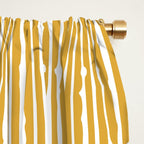 Rustic Abstract Stripes, Yellow and White Window Curtain Gallery Image 2