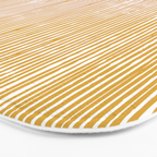 Rustic Abstract Stripes, Yellow and White Bath Mat Gallery Image 3