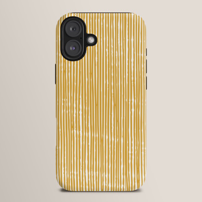 Rustic Abstract Stripes, Yellow and White iPhone Case Gallery Image 14