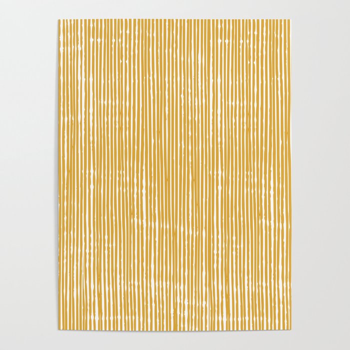 Rustic Abstract Stripes, Yellow and White Poster Gallery Image 4