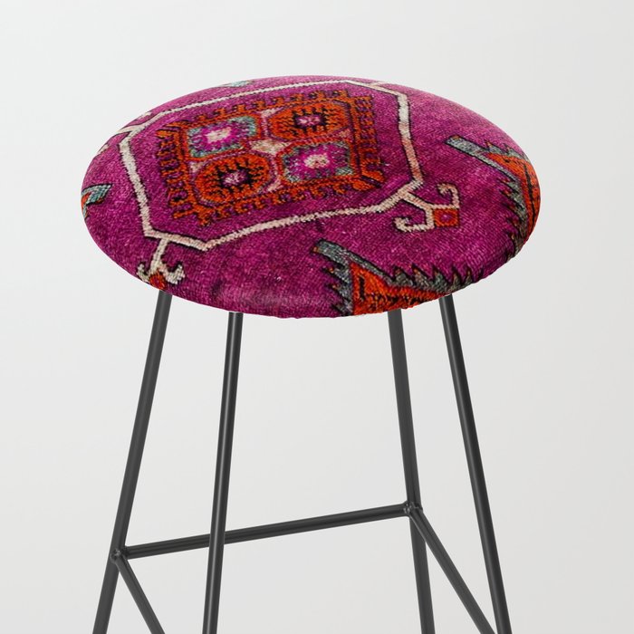 vintage Moroccan carpet Stool Gallery Image 2