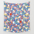 Wild colorful flowery meadow B Wall Tapestry Gallery Image 4