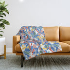 Wild colorful flowery meadow B Throw Blanket Gallery Image 1