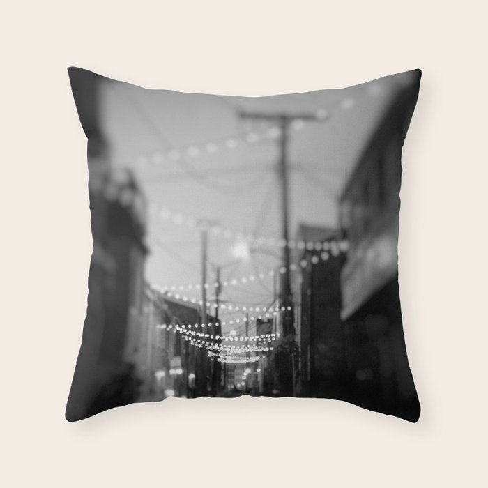 Party Lights in the City x Baltimore Maryland Throw Pillow Gallery Image 1