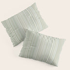 Fine Striped Pattern Vertical in Sage Green, Gray, Beige, and Cream Pillow Sham Gallery Image 3