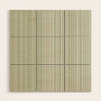 Fine Striped Pattern Vertical in Sage Green, Gray, Beige, and Cream Wood Wall Art Gallery Image 1