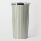 Fine Striped Pattern Vertical in Sage Green, Gray, Beige, and Cream Travel Mug Gallery Image 1