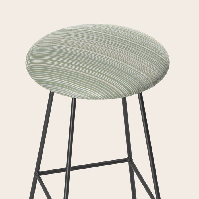 Fine Striped Pattern Vertical in Sage Green, Gray, Beige, and Cream Stool Gallery Image 2