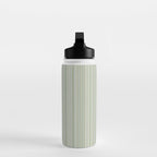 Fine Striped Pattern Vertical in Sage Green, Gray, Beige, and Cream Water Bottle Gallery Image 3