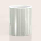 Fine Striped Pattern Vertical in Sage Green, Gray, Beige, and Cream Coffee Mug Gallery Image 4