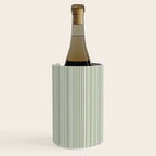 Fine Striped Pattern Vertical in Sage Green, Gray, Beige, and Cream Wine Chiller Gallery Image 2