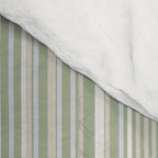 Fine Striped Pattern Vertical in Sage Green, Gray, Beige, and Cream Comforter Gallery Image 4