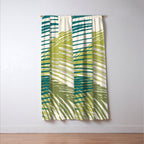 Green Palm Leaf Silhouettes Window Curtain Gallery Image 3