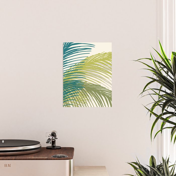 Green Palm Leaf Silhouettes Poster Gallery Image 2