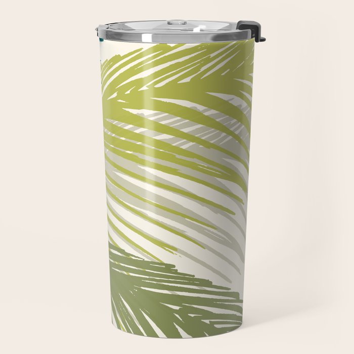 Green Palm Leaf Silhouettes Travel Mug Gallery Image 2