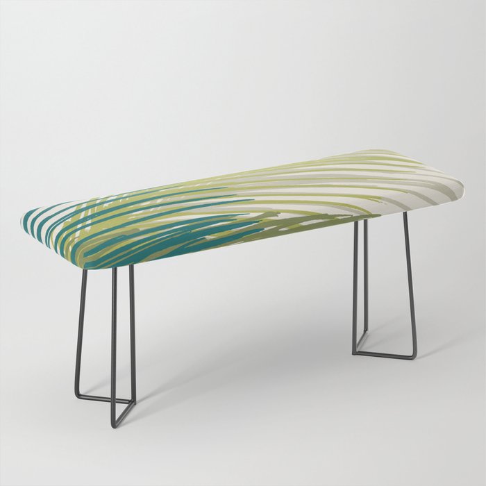 Green Palm Leaf Silhouettes Bench Gallery Image 1