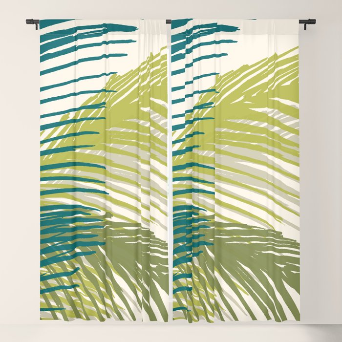 Green Palm Leaf Silhouettes Window Curtain Gallery Image 5