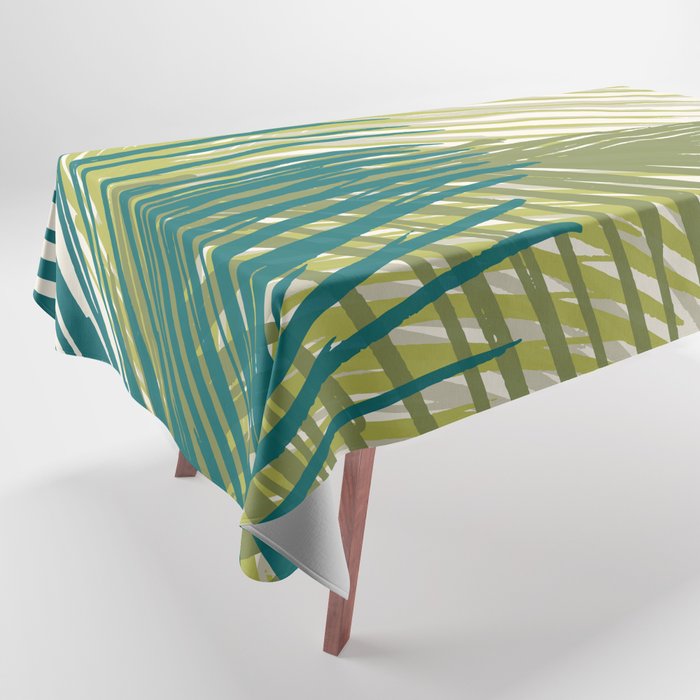 Green Palm Leaf Silhouettes Tablecloth Gallery Image 1