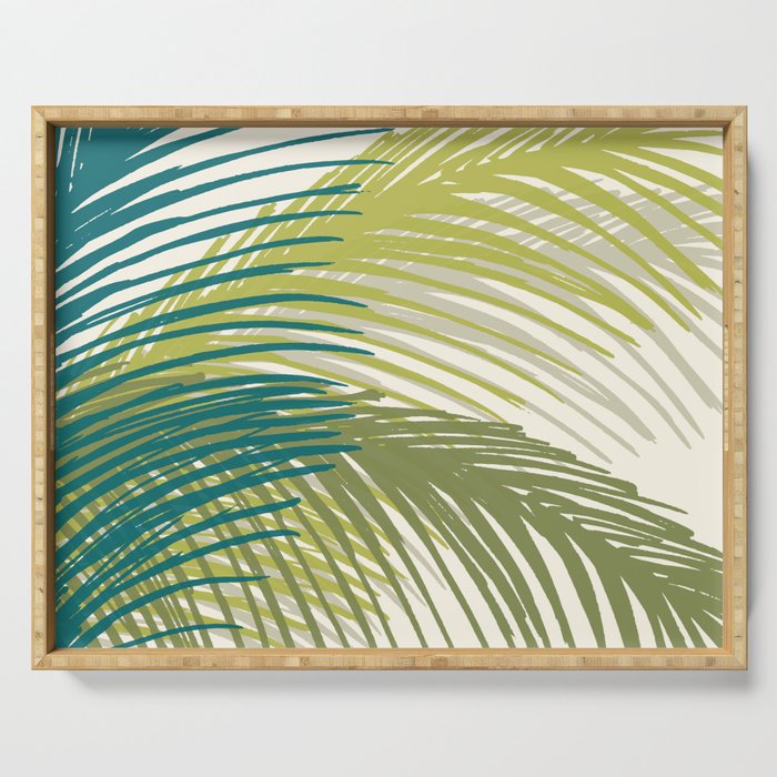 Green Palm Leaf Silhouettes Serving Tray Gallery Image 1
