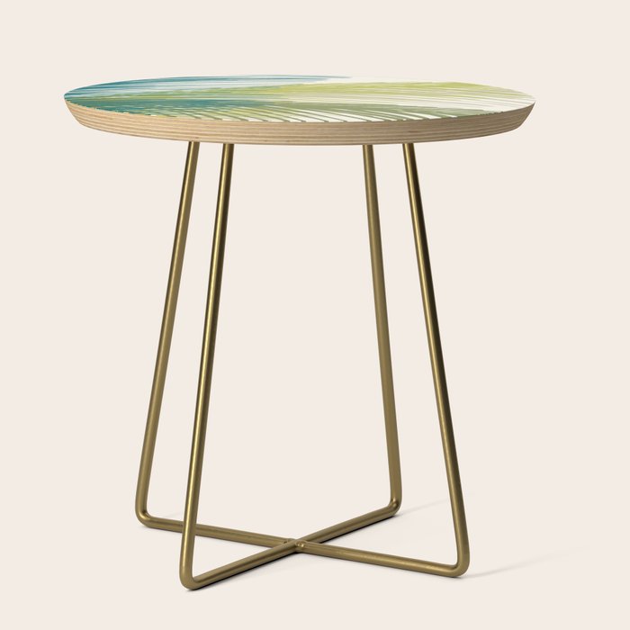 Green Palm Leaf Silhouettes Side Table Gallery Image 1