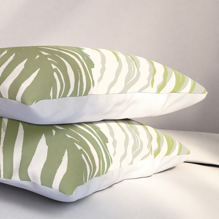 Green Palm Leaf Silhouettes Pillow Sham Gallery Image 3