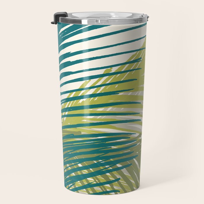 Green Palm Leaf Silhouettes Travel Mug Gallery Image 3