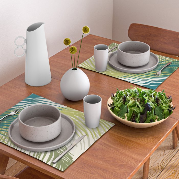 Green Palm Leaf Silhouettes Placemat Gallery Image 2