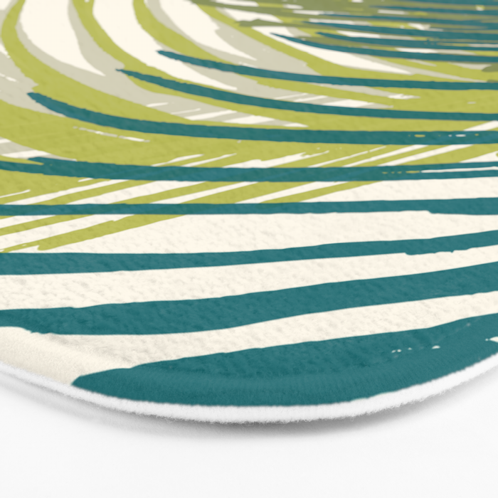 Green Palm Leaf Silhouettes Bath Mat Gallery Image 3