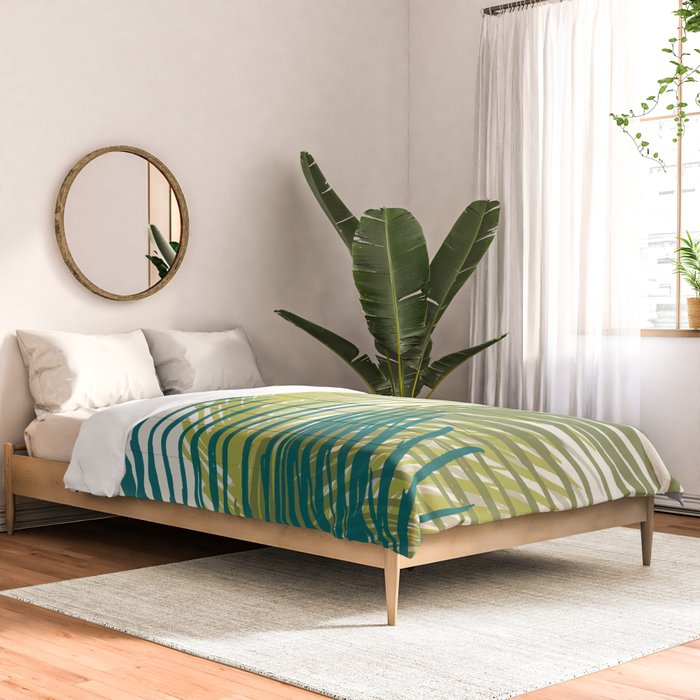 Green Palm Leaf Silhouettes Comforter Gallery Image 2