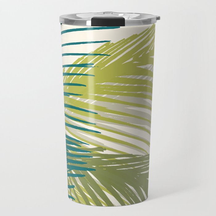 Green Palm Leaf Silhouettes Travel Mug Gallery Image 1