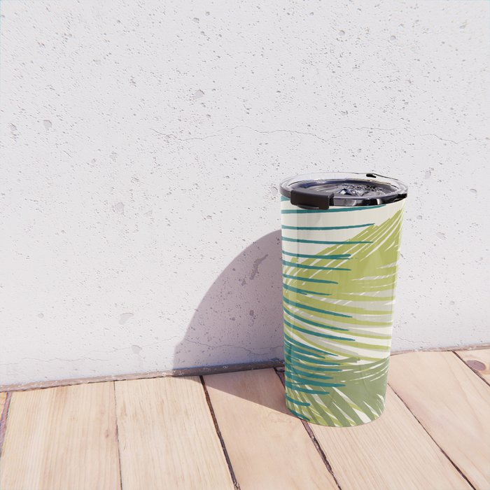 Green Palm Leaf Silhouettes Travel Mug Gallery Image 4